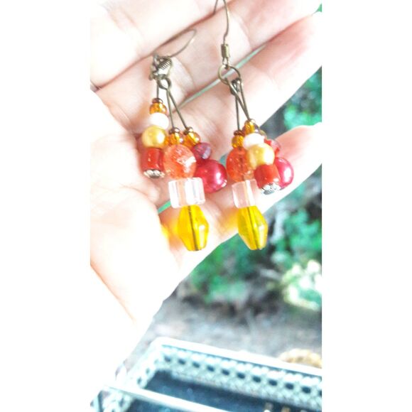 Artisan earrings 350#Fs NEW bohemian Fringe long dangle earrings handmade earri - Picture 2 of 4